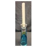 Unique Blue and green glass candle stick holder