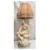 Signed Italian French Alabaster & Marble Lamp