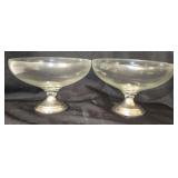 Pair of Sterling Weighted Base Glass Pieces