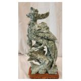 Vintage Nor Ham Jade or Jadeite Carved Bird