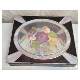 Stained Glass Keepsake Box with Pressed Flowers