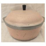 Vintage pink club pot with lid
