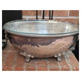 Large Silver plated Foot Bath with Glass Top