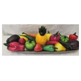 Ceramic tray with glass fruit