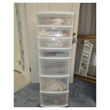 7 drawer plastic drawers and contents