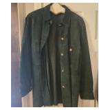 Large green leather jacket