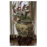 Chinese Famille Rose porcelain fishbowl & stand