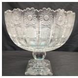 Large crystal bowl on pedestal