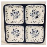 Earthenware Lang Floral Blues Divided Dish