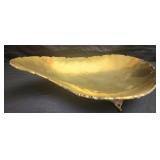 Decorative footed brass bowl