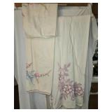 Lot of 2 Vintage Floral Handmade & More Linens