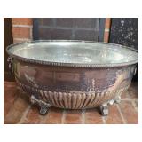 Beautiful Silverplated Foot Bath with Glass Top