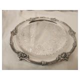 Antique silver plated serving tray