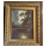 Beautiful Countryside signed Gold framed Village
