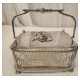 Silver plated and glass caviar dish