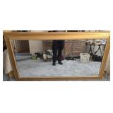 Large gold framed beveled edge mirror