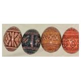 Set of 4 Hand Painted Wooden Eggs