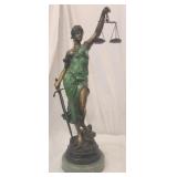 Large vintage Lady Justice Bronze Statue