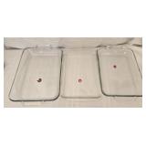 Lot of 3 glass baking dishes