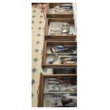 4 kitchen drawers of utensils and more