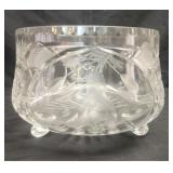 Large crystal decorative footed bowl