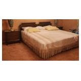 Mid Century Modern White King Bed & Nightstands