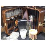 Leather Bar Briefcase Candles Shaker Cup Coasters