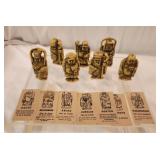 Lot of 7 Vintage Resin Asian Statues
