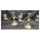 Pair of sterling silver candleabras