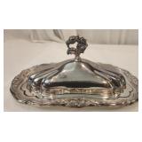 Vintage Pilgrim silver plated butter dish