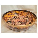 Large Vintage blown Glass Decorative Bowl
