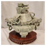 Antique Chinese Carved Jade Jadeite Tripod burner