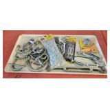 Tray lot of misc chains hooks and more SEE DESC