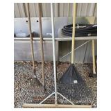 Lot of 4 Metal & Plastic Rakes