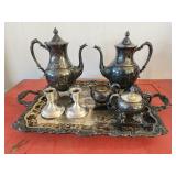 Estate lot of silver plated and over copper pieces