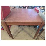 Red wood table