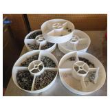 Lot of 5 bucket trays with tapping screws