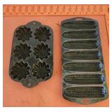 2 cast iron cornbread pans