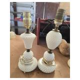 Pair of hobnail lamps