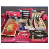 Coca cola tray of spark plugs and more