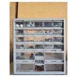 Divided storage with screws and bolts