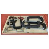 Tray lot of C clamps SEE DESC