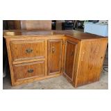 Oak Corner Work Station Cabinet