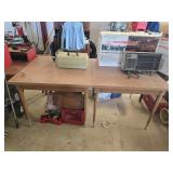 Lot of 2 faux wood tables as is