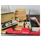 Coca cola tray with miscellaneous