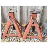 Pair of Oramge Metal Heavy Duty Jack Stands