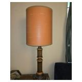 Metal base wood lamp