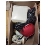 Box lot of misc Tupperware bowls and more