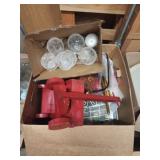 Box lot of misc glassware decor and more