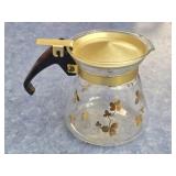Vintage Gold Clover Pattern Glass Pitcher